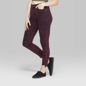 Wild Fable High-Rise Skinny Jeans Burgundy NEW